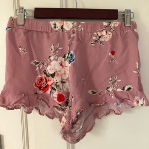pink flowy shorts